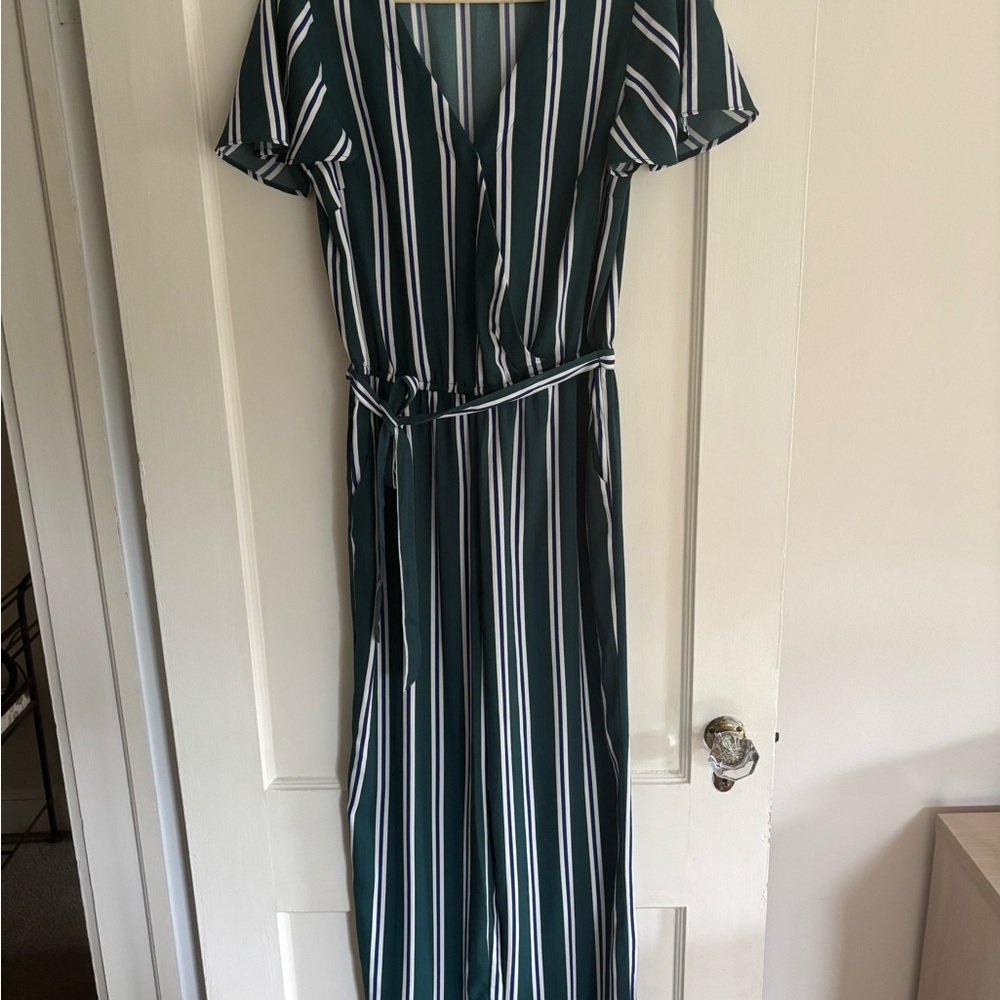 Tommy Hilfiger Green Striped Jumpsuit